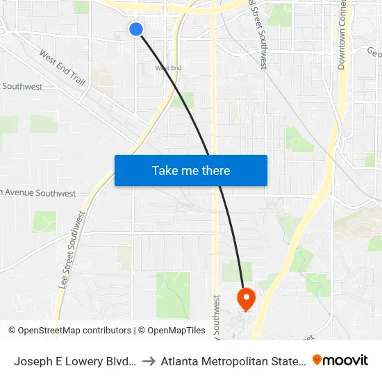 Joseph E Lowery Blvd @ 577 to Atlanta Metropolitan State College map