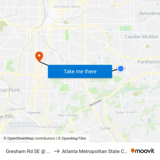 Gresham Rd SE @ 2926 to Atlanta Metropolitan State College map