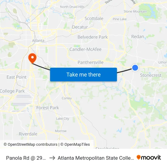 Panola Rd @ 2944 to Atlanta Metropolitan State College map