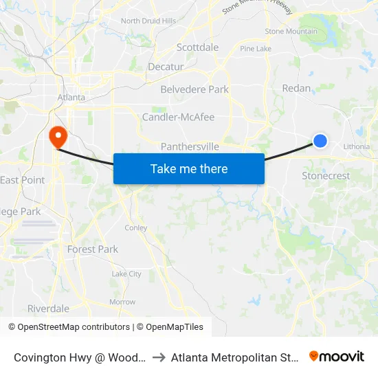 Covington Hwy @ Woodcrest Walk to Atlanta Metropolitan State College map