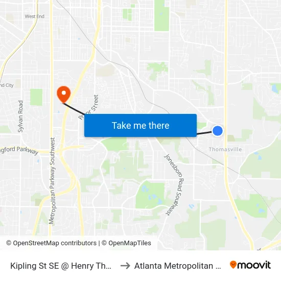 Kipling St SE @ Henry Thomas Dr SE (E) to Atlanta Metropolitan State College map