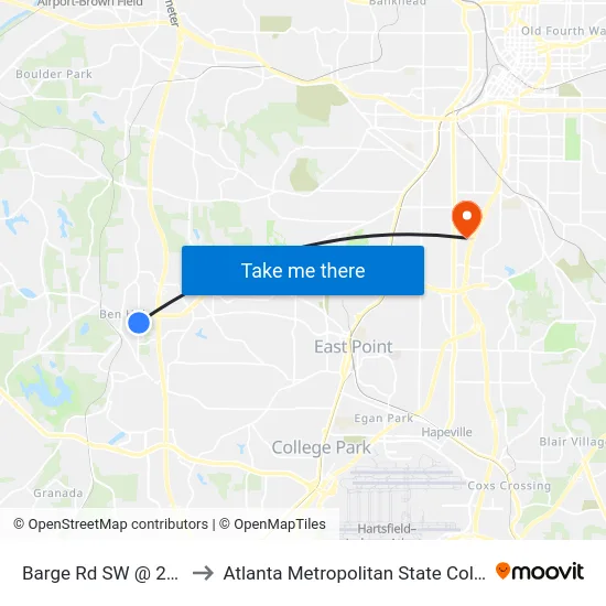 Barge Rd SW @ 2440 to Atlanta Metropolitan State College map