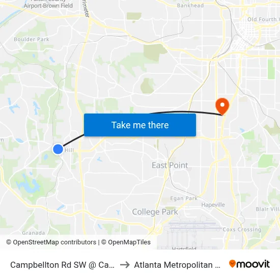 Campbellton Rd SW @ Camp Ground Rd to Atlanta Metropolitan State College map