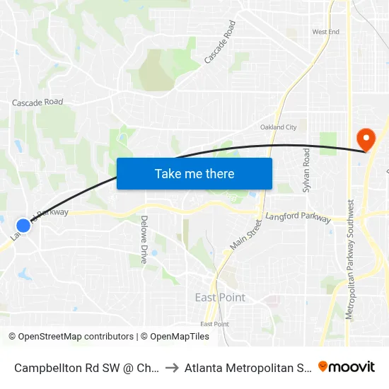 Campbellton Rd SW @ Childress Dr SW to Atlanta Metropolitan State College map