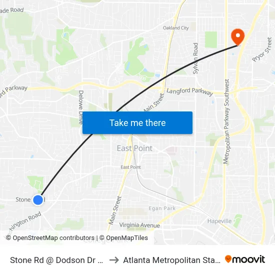 Stone Rd @ Dodson Dr Connector to Atlanta Metropolitan State College map