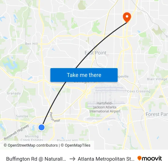 Buffington Rd @ Naturally Fresh Blvd to Atlanta Metropolitan State College map