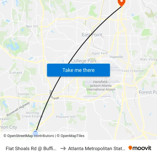 Flat Shoals Rd @ Buffington Rd to Atlanta Metropolitan State College map
