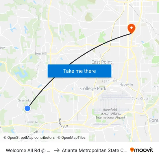 Welcome All Rd @ 4345 to Atlanta Metropolitan State College map