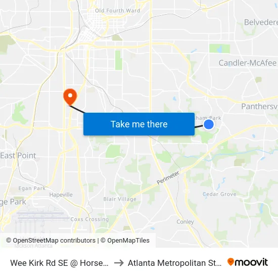 Wee Kirk Rd SE @ Horse Shoe Dr SE to Atlanta Metropolitan State College map