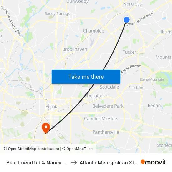 Best Friend Rd & Nancy Hanks Dr Ob to Atlanta Metropolitan State College map