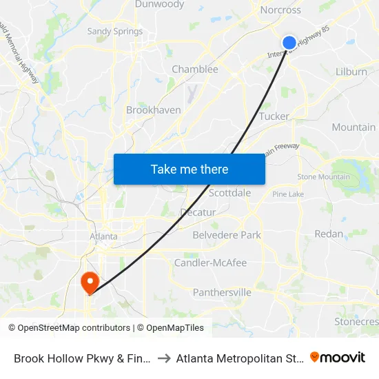 Brook Hollow Pkwy & Financial Dr Ob to Atlanta Metropolitan State College map