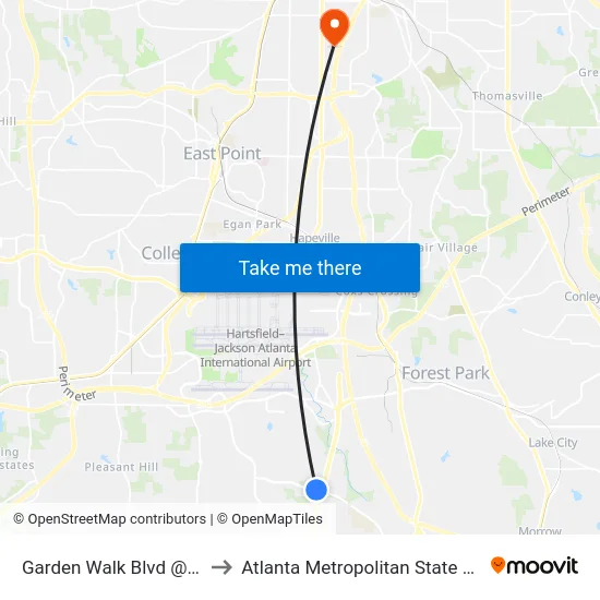 Garden Walk Blvd @ Sr 85 to Atlanta Metropolitan State College map