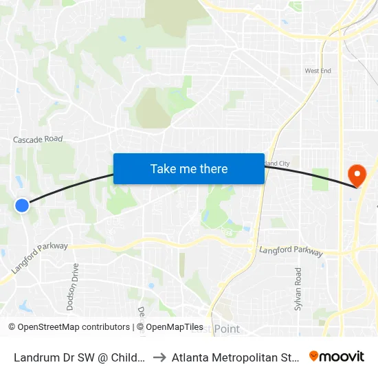 Landrum Dr SW @ Childress Dr SW to Atlanta Metropolitan State College map