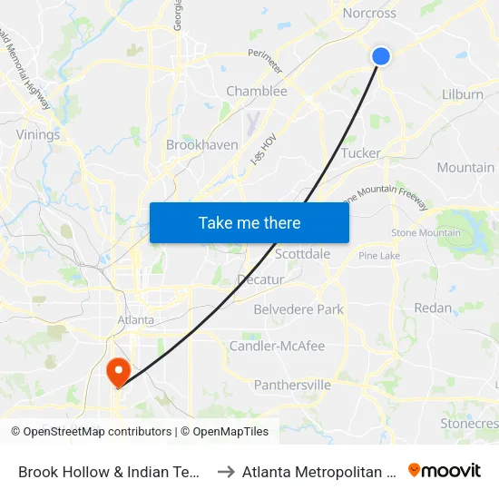 Brook Hollow & Indian Temple (1st Entran to Atlanta Metropolitan State College map