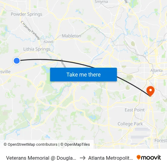 Veterans Memorial @ Dc School System Ob to Atlanta Metropolitan State College map