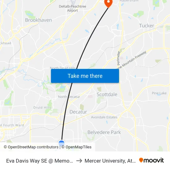 Eva Davis Way SE @ Memorial Dr to Mercer University, Atlanta map