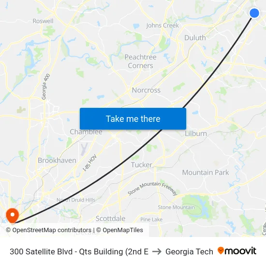 300 Satellite Blvd - Qts Building (2nd E to Georgia Tech map