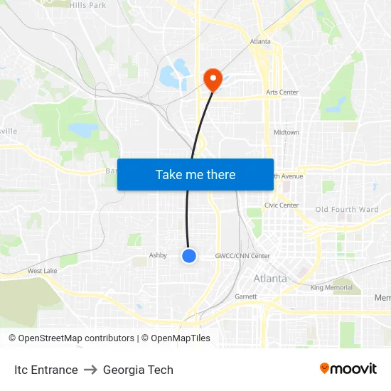 Itc Entrance to Georgia Tech map