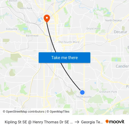Kipling St SE @ Henry Thomas Dr SE (E) to Georgia Tech map