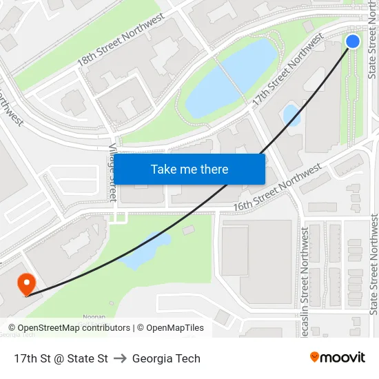 17th St @ State St to Georgia Tech map