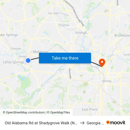 Old Alabama Rd at Shadygrove Walk (Not 25 Timepoin to Georgia Tech map