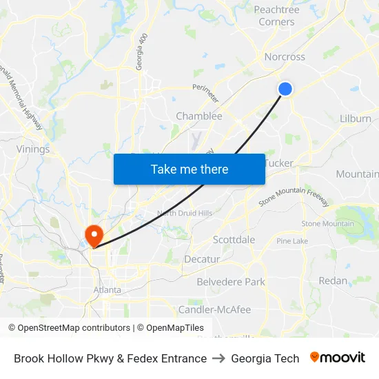 Brook Hollow Pkwy & Fedex Entrance to Georgia Tech map