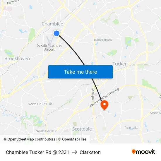 Chamblee Tucker Rd @ 2331 to Clarkston map