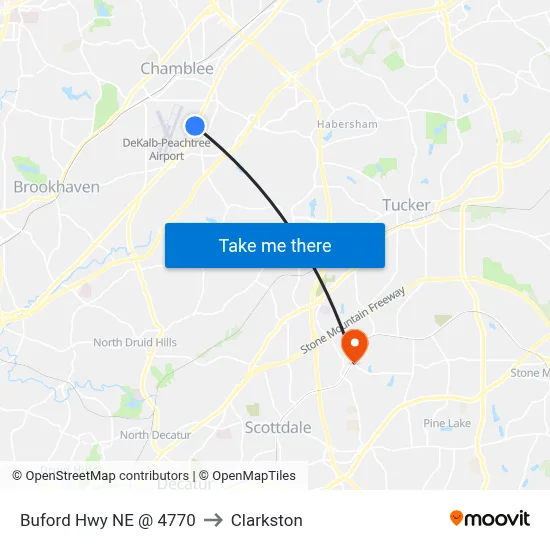 Buford Hwy NE @ 4770 to Clarkston map