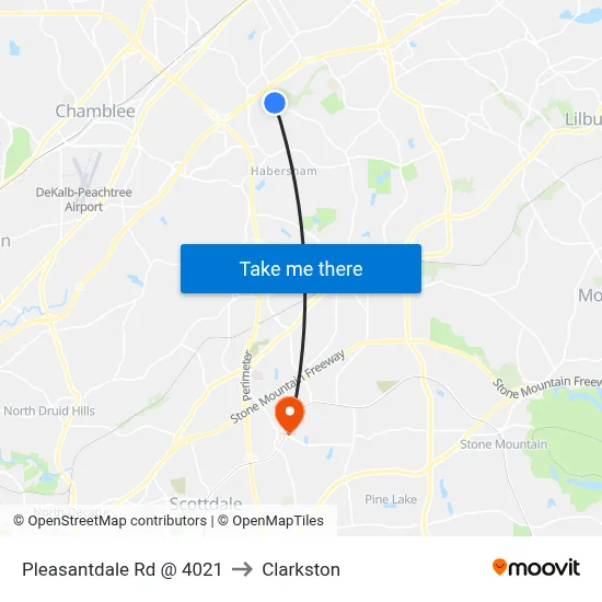 Pleasantdale Rd @ 4021 to Clarkston map
