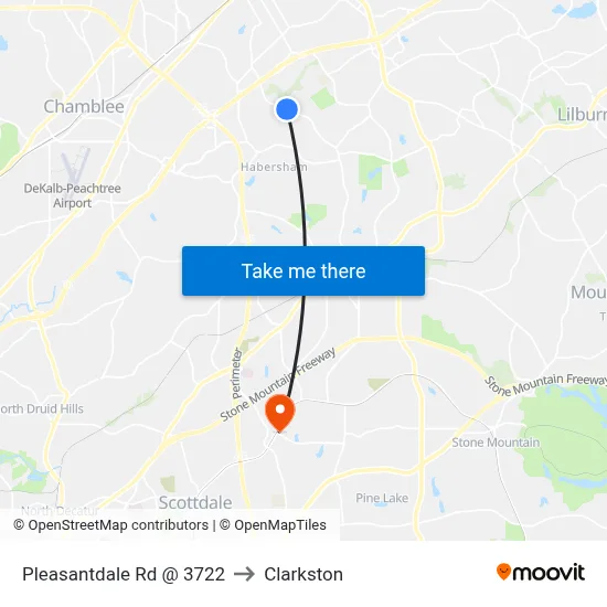 Pleasantdale Rd @ 3722 to Clarkston map