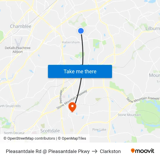 Pleasantdale Rd @ Pleasantdale Pkwy to Clarkston map