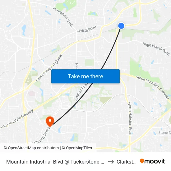 Mountain Industrial Blvd @ Tuckerstone Pkwy to Clarkston map