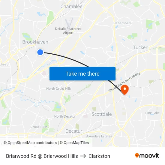 Briarwood Rd @ Briarwood Hills to Clarkston map