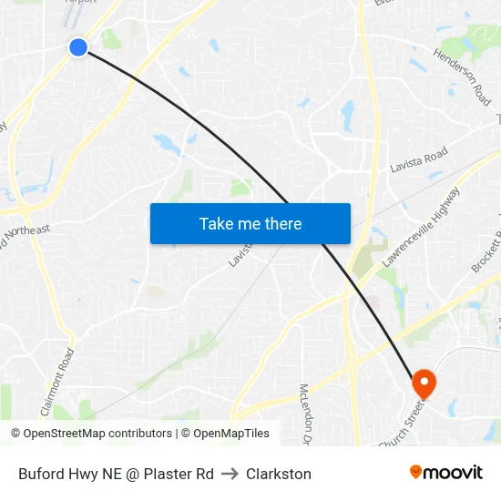 Buford Hwy NE @ Plaster Rd to Clarkston map