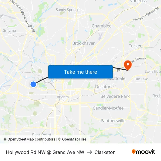 Hollywood Rd NW @ Grand Ave NW to Clarkston map