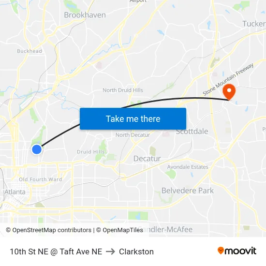 10th St NE @ Taft Ave NE to Clarkston map