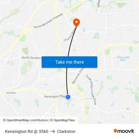 Kensington Rd @ 3560 to Clarkston map