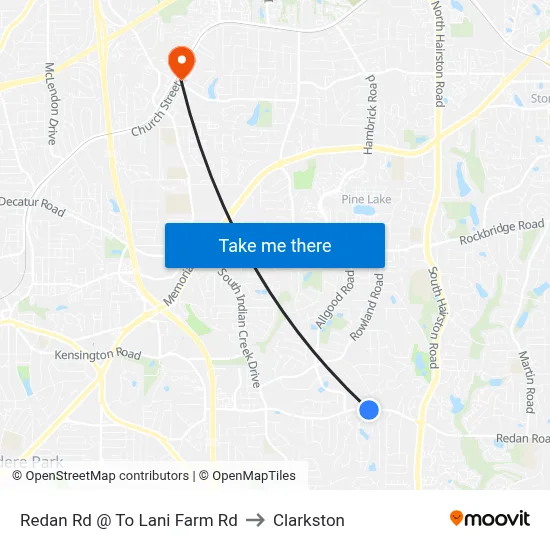 Redan Rd @ To Lani Farm Rd to Clarkston map