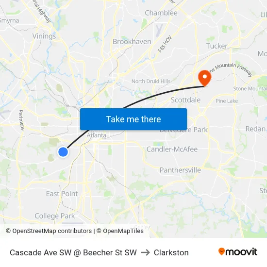 Cascade Ave SW @ Beecher St SW to Clarkston map