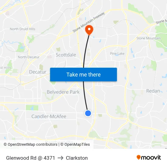 Glenwood Rd @ 4371 to Clarkston map