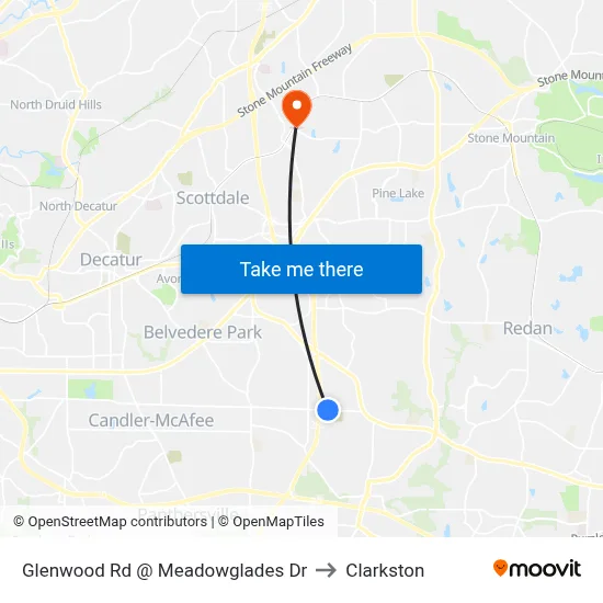 Glenwood Rd @ Meadowglades Dr to Clarkston map