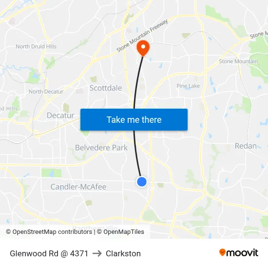 Glenwood Rd @ 4371 to Clarkston map