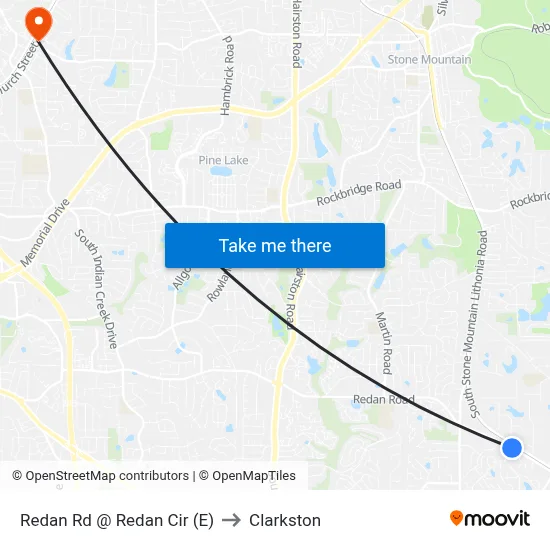 Redan Rd @ Redan Cir (E) to Clarkston map