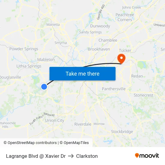Lagrange Blvd @ Xavier Dr to Clarkston map