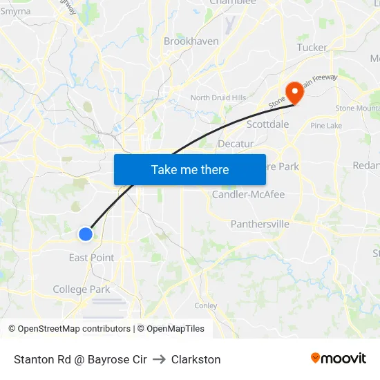 Stanton Rd @ Bayrose Cir to Clarkston map