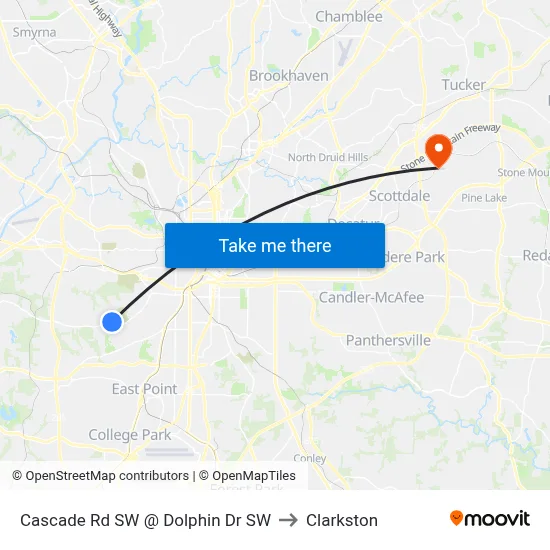 Cascade Rd SW @ Dolphin Dr SW to Clarkston map