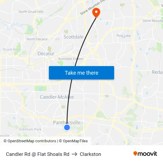 Candler Rd @ Flat Shoals Rd to Clarkston map
