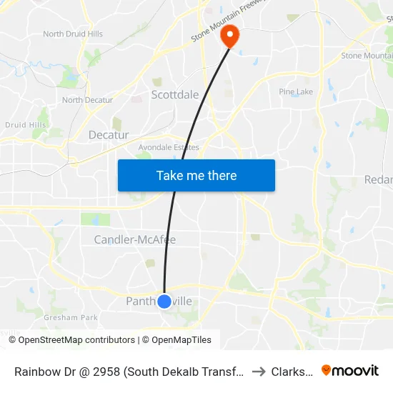 Rainbow Dr @ 2958 (South Dekalb Transfer Point) to Clarkston map