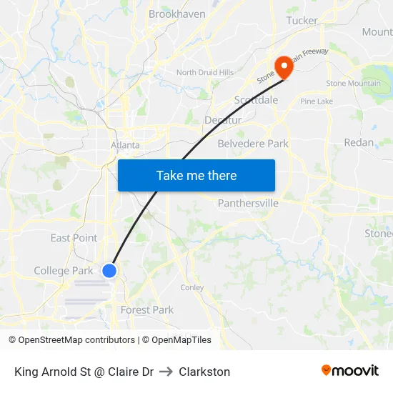 King Arnold St @ Claire Dr to Clarkston map