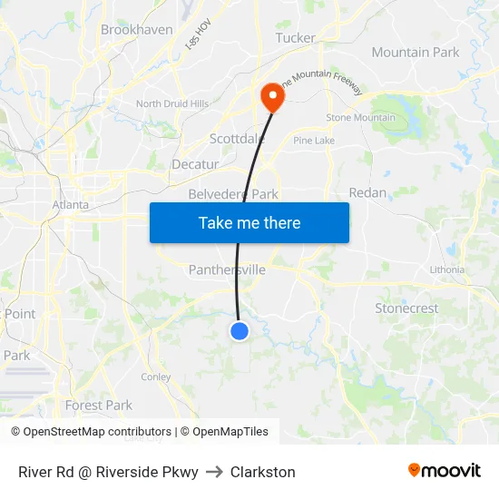 River Rd @ Riverside Pkwy to Clarkston map